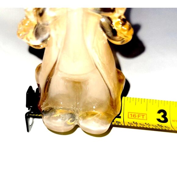 Vintage Boyd Art Glass Chuckles Clown Figurine Pink Slag Glass 3.75" UV Glow - Picture 9 of 9